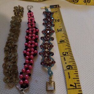 Lot bundle handcrafted bracelets (3)